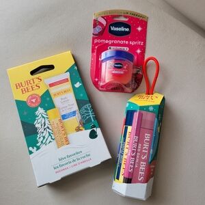 Burt's Bees Lip Balm Trio & Lotion & Vaseline Pomegranate NWT FINAL PRICE!